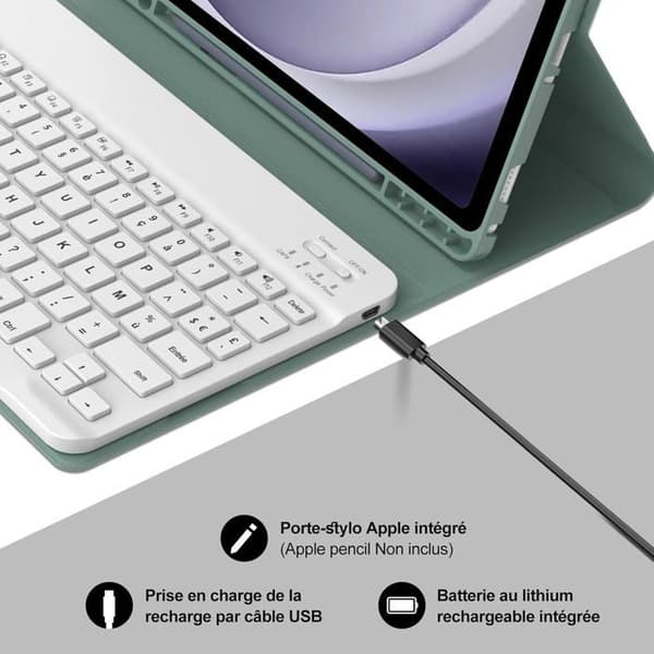 Tastaturdeksel - Samsung - Galaxy Tab A9+ 2023 - Fransk AZERTY - Avtakbart - Bluetooth