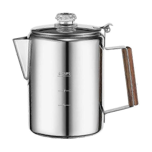Kaffeperkolatorer til komfur til camping, perkolator kaffekande i rustfrit stål til camping Silver