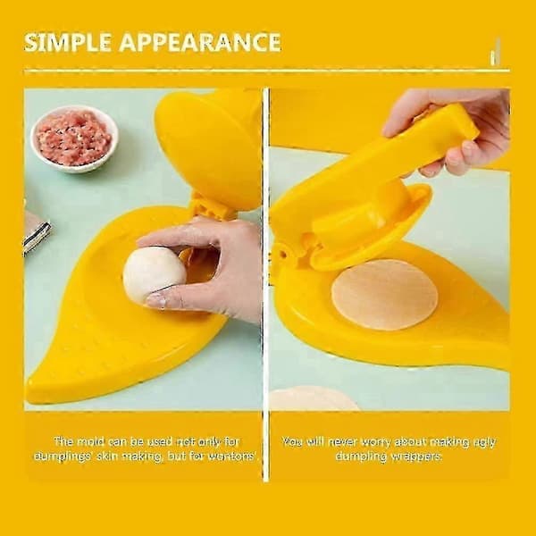 Dumpling Skin Presser Mold Manuell Dumpling Pressing Tool Dumpling Wrapper Maker For Home Kitchen (1 stk, gul)P2025042500218 SZRH A-DS 5 5