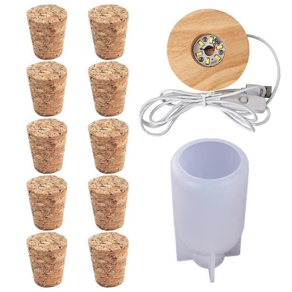 DIY Flaskelys Natform til Dekoration 1 sæt med assorterede farver og LED-lys