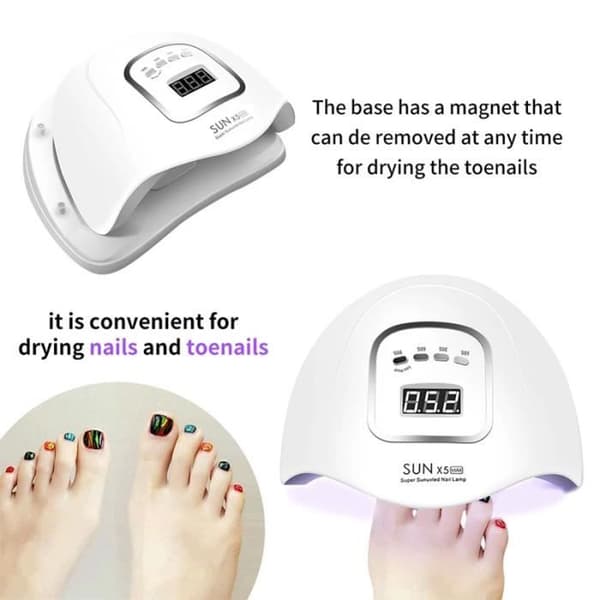 SUN X5 MAX 150W UV LED Nagellampa - LEMONDA - Vit - 45 LED-pärlor - 4 Timerinställningar