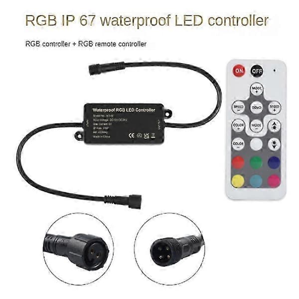 RGB LED Controller Lysdæmper LED Controller, RGB Farverig LED Lysudgave 0820 5 5