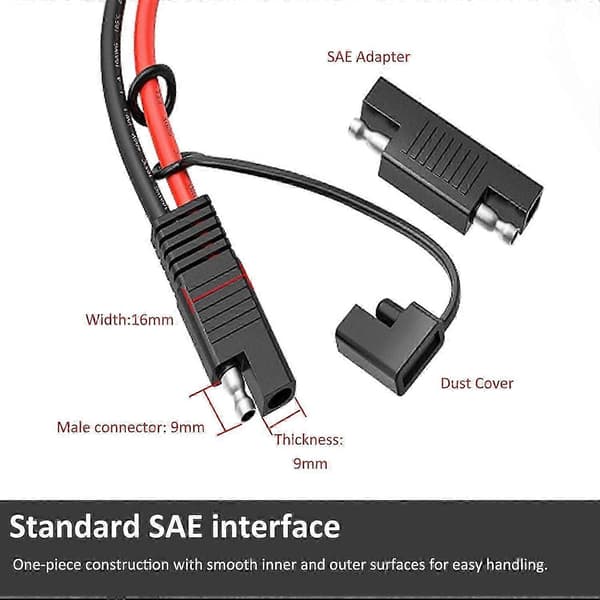 2 STK 1FT 10AWG MC4 til SAE Adapterkabel med polaritetsvendestik til solpaneludvidelsesudgave 0428