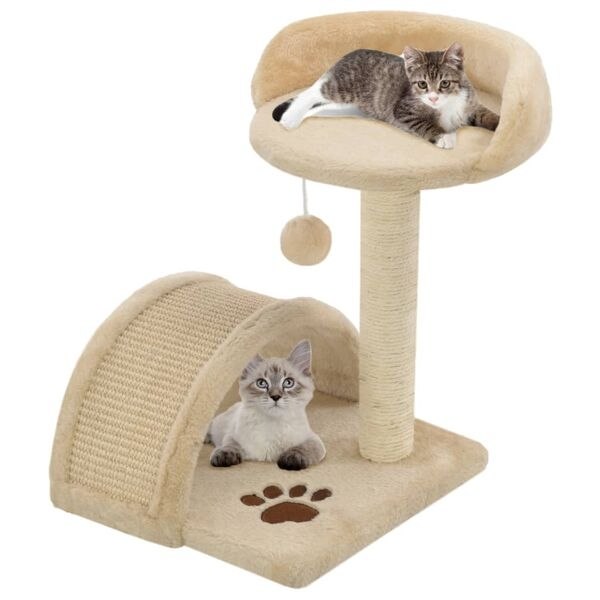 vidaXL Kradsetræ med sisalstolper 40 cm beige og brun Beige Beige