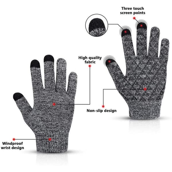 Vinterhandsker - ZGEER - Touchscreen-kompatible - Skridsikre - Varme - One Size