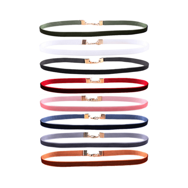 8-pak Trendy Choker Halskjede Fløyel Stoff Fløyel flerfarget multicolor