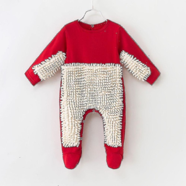 Baby Pojkar Flickor Städmopp Romper Baby Kläder Långärmade Krypkläder Jumpsuit Bomull Spädbarnsmoppsoverall Aespa