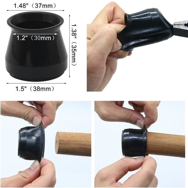 Golvskydd - Silikonskydd - 20 delar - Svart - Unisex