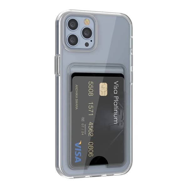 iPhone 13 Pro Max Mobile Case with Card Holder TPU Rvelon - Transparent