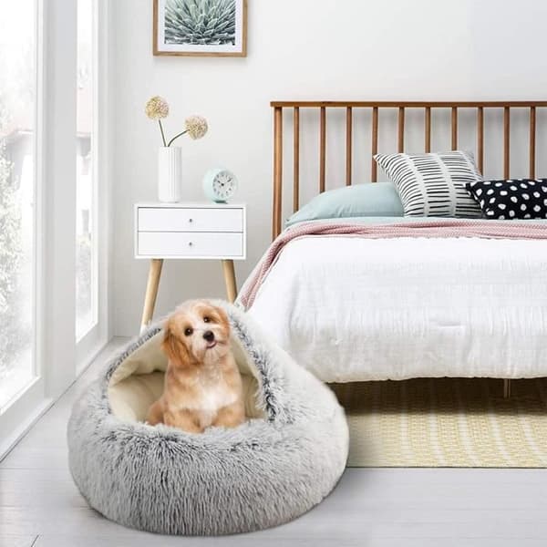 Blød hundeseng, plys katteseng, varm kæledyrsseng, blød kæledyrssofa, vaskbar, 50 cm