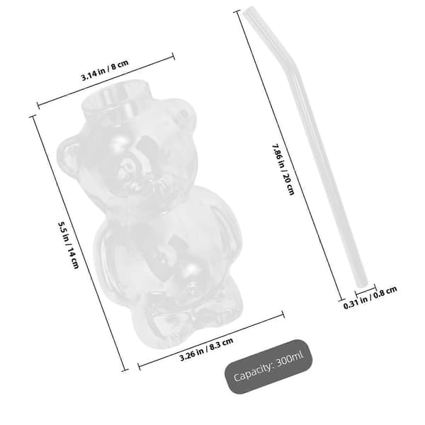 Björnglasmugg för dricksglas Transparent glasdryckesmugg