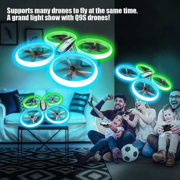 Mini Drone - RC - Quadcopter - Højdehold - Blåt Lys - 2 Batterier