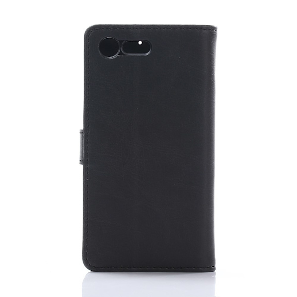 Kompatibel med Sony Xperia X Compact Retro Wallet Case Black Svart