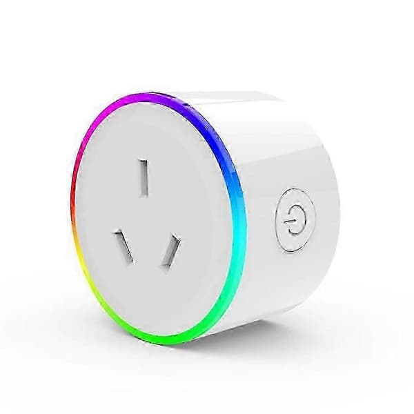 Smart WiFi-stikkontakt med farverig LED-timerstyring via app til husholdningsapparater kompatibel med Alexa Google Assistant