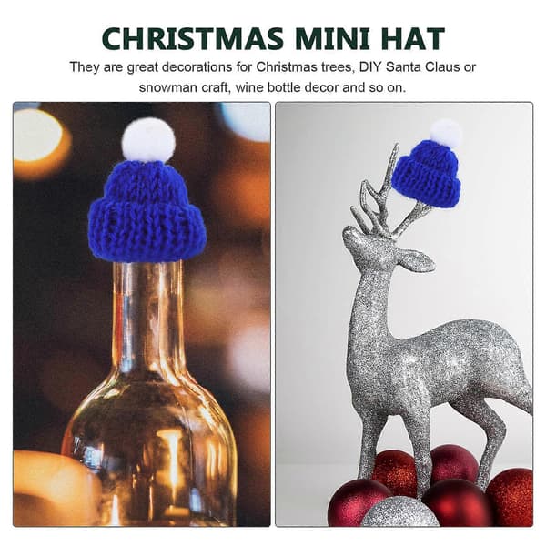 Mini julhattar Mini stickade ullhattar för DIY 24 st blandade färger
