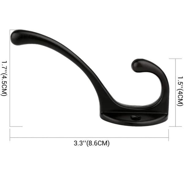 Väggkrok - Retro - 10 stycken - Metall - Svart - Robust
