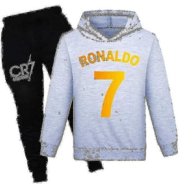 Barn Pojkar Ronaldo 7 Print Casual Hoodie Träningsoverall Set Hoody Top Pants Suit