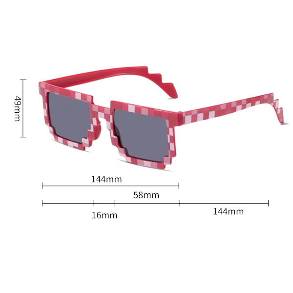 Minecraft Solbriller Børn Cosplay Legetøj Firkant Ramme Glas red