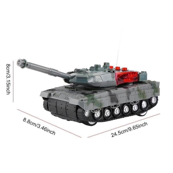 RC Stridsvagn Leksak - Elektrisk Simulering - Ljusfunktioner