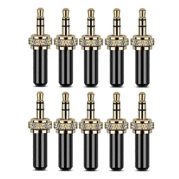 10 stk. 3,5 mm stikforbindelse Mini 3,5 mm skruelås stereo jackstik til trådløs mikrofonkabel