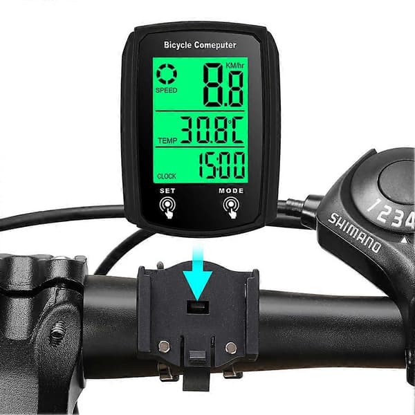 Kablet Cykelcomputer Vandtæt Cykelcomputer Odometer til Lange Cykelture Red Black
