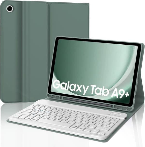 Tangentbordsfodral - Samsung - Galaxy Tab A9+ 2023 - Franskt AZERTY - Avtagbart - Bluetooth