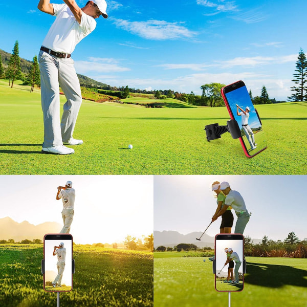 Galaxy Record golfsving, svart golftelefonhållare, golfträningshjälpverktyg för enkel set