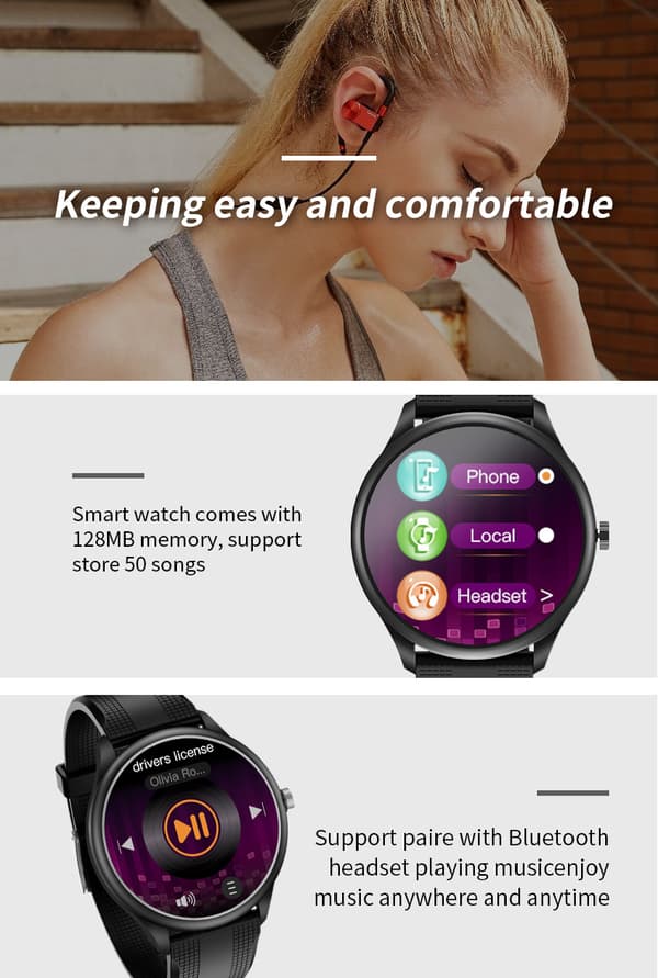 INF Smartwatch med puls, iltmætning, blodtryk, søvnmonitor