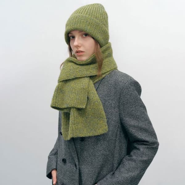 Dame Vinter Skjerf og Lue XJYDNCG Minimalistisk Stil - Mosegrønn
