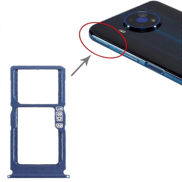 Til Nokia 8.3 Dual SIM-bakke med Micro SD-kortplads reservedel Blue