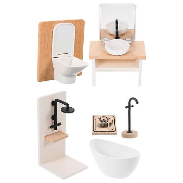 Miniatyrdockhusmöbler Badrumsset för dekoration 1 set