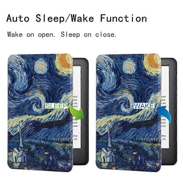 Fodral Passar Kindle 10:e Generationen - (Stjärnklar Natt) Tunt & Lätt Smart Fodral med Auto Sleep & Wake för Kindle E-Reader Display