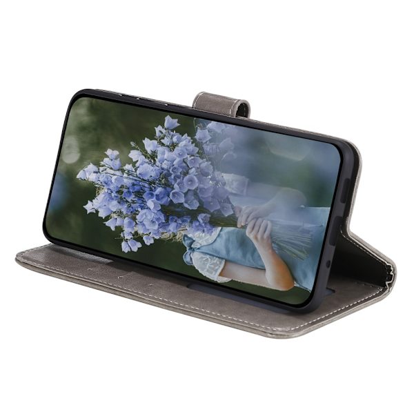 SKALO Motorola Moto G35 5G Mandala Lompakkokotelo - Harmaa Grey grå