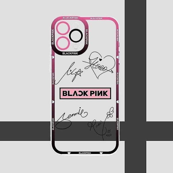 P-musta-vaaleanpunainen L-lisa-jisoos Phone case Läpinäkyvä Iphone 13promax 13 14 12 11 Pro Max Mini Funda Pehmeä Telefoon Coque Korkealaatuinen