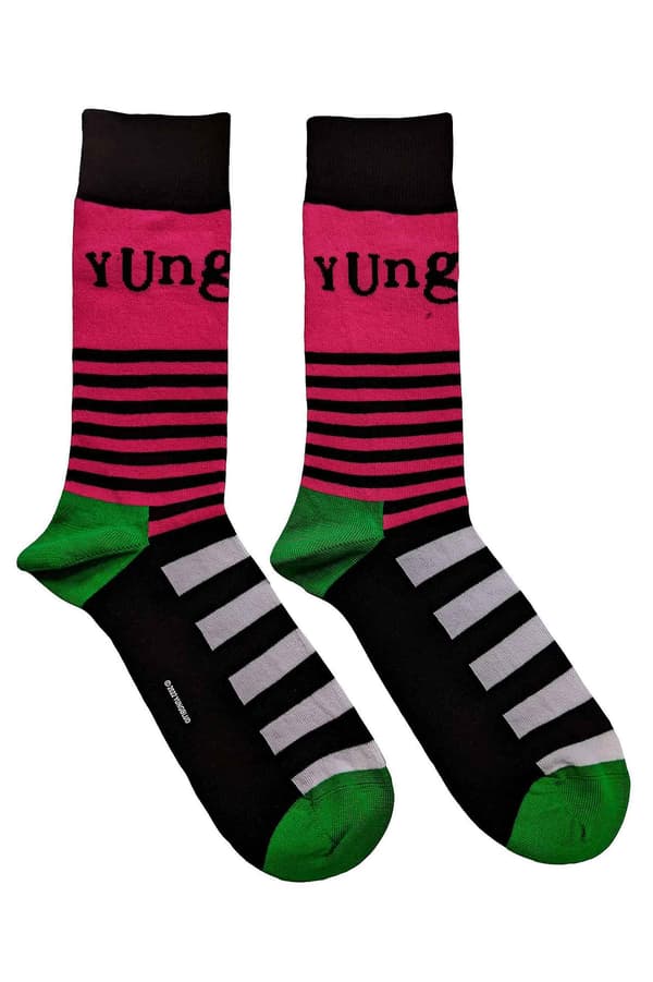 Yungblud Logo og Striber Sokker Black One Size