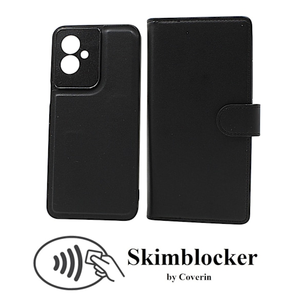 Skimblocker Motorola Moto G55 5G XL Magneettilompakkokotelo Mörkblå