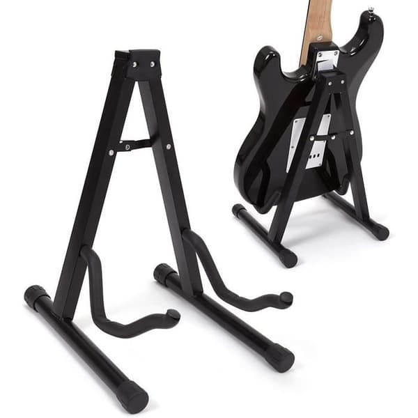 Universal foldbart guitarstativ - Kraftigt stål - Sort