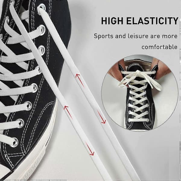 2 par 5/16\" breda elastiska skosnören ersättningssnören för Converse High Tops