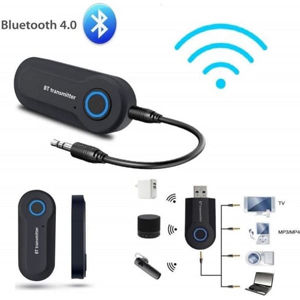 Bluetooth-sender, trådløs Bluetooth-adapter med 3,5 mm jack, AUX + USB-kabel for hodetelefoner og TV