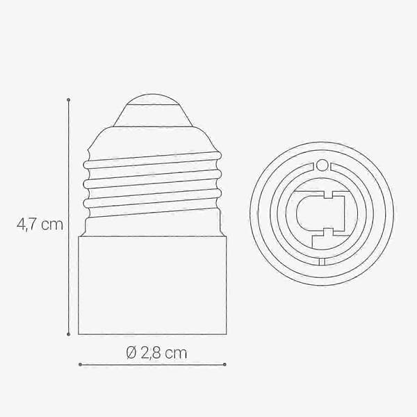 4x fatningsadapter - E27 til E14 fatningskonverter - E14 base lampeholderadapter til halogen LED pære
