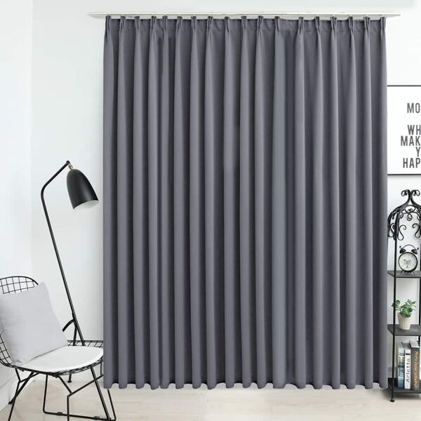 vidaXL Mørklægningsgardin med kroge grå 290x245 cm Grey grå