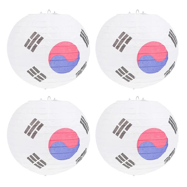 Festlanterner Foldbare Korea-stil Flaglanterner til Dekoration 4 Stk.