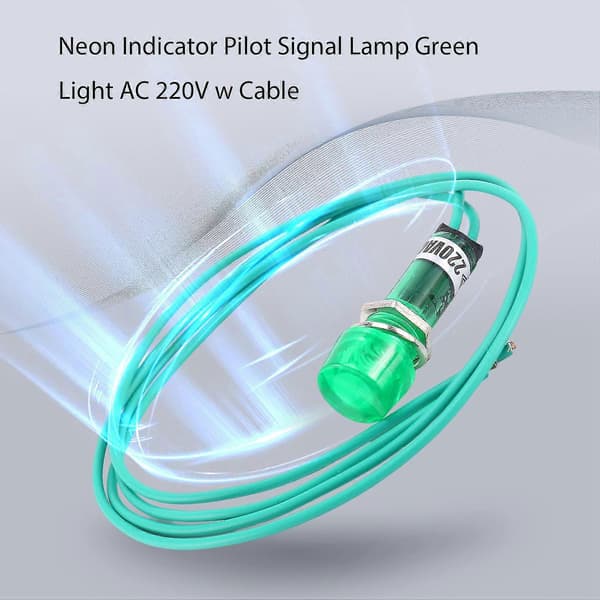 Indikator Pilot Signallampe Grønt Lys AC 220v Med Kabel