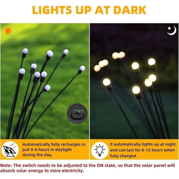 Sæt med 2 Firefly dekorative LED solcellelamper, varm hvid, IP65, til ophæng