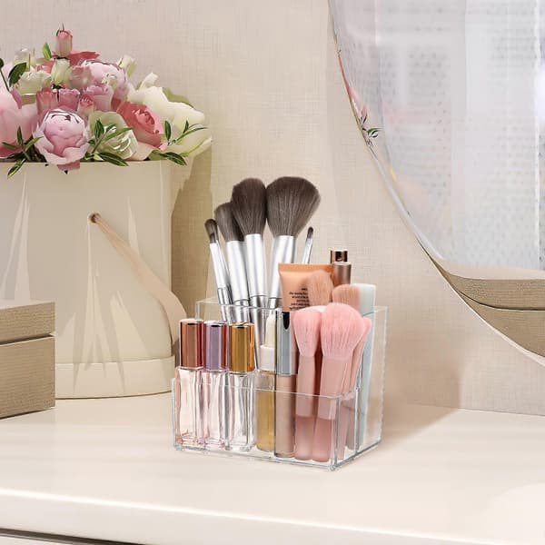 Klar Makeup Organizer Børsteholder til Opbevaring med Transparent Design
