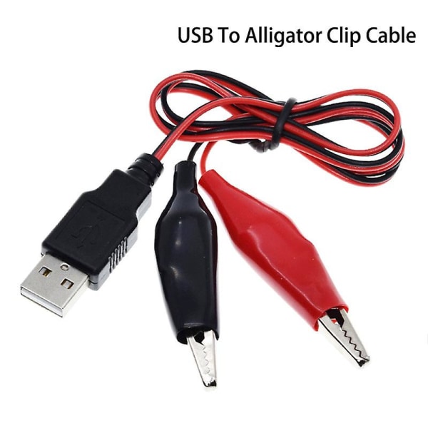 USB Till Alligator Clip Mobil Power Test Batteri Clip USB Hane Till Kabel
