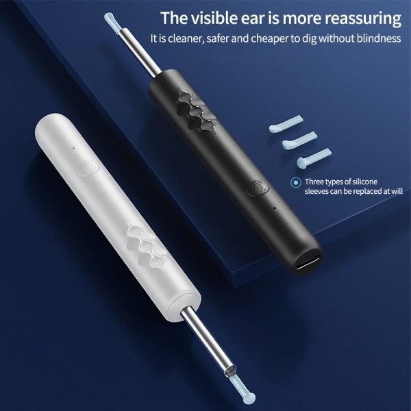 Trådløs ørevoksfjerner Kamera Endoskopske Sort-WELLNGS