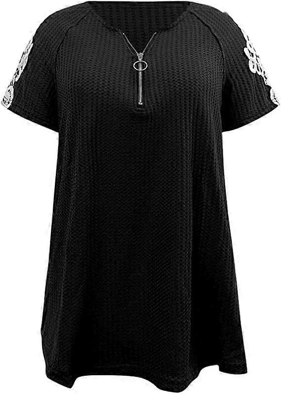 Dam sommar T-shirts kortärmad V-ringning