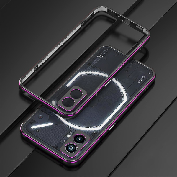 Taske kompatibel Nothing Phone 2, aluminium tynd metalramme rustning med blød indre kofanger til ingenting Telefon 2 -ys