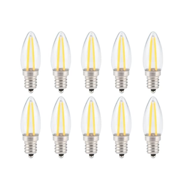 10st E12 Långa Filament LED-lampor Dimbar 1.5W AC110V för Hemmabelysning